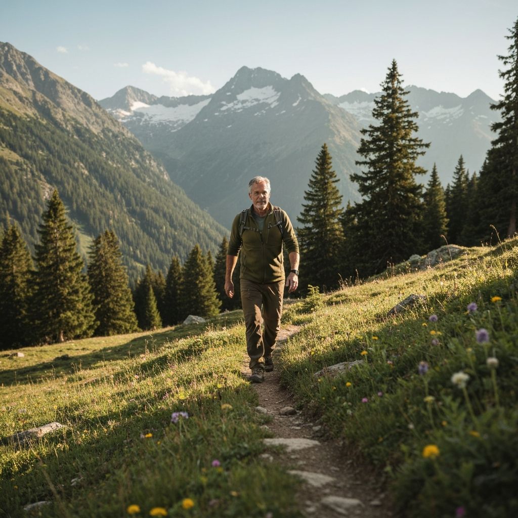 Active outdoor lifestyle in mountain environment